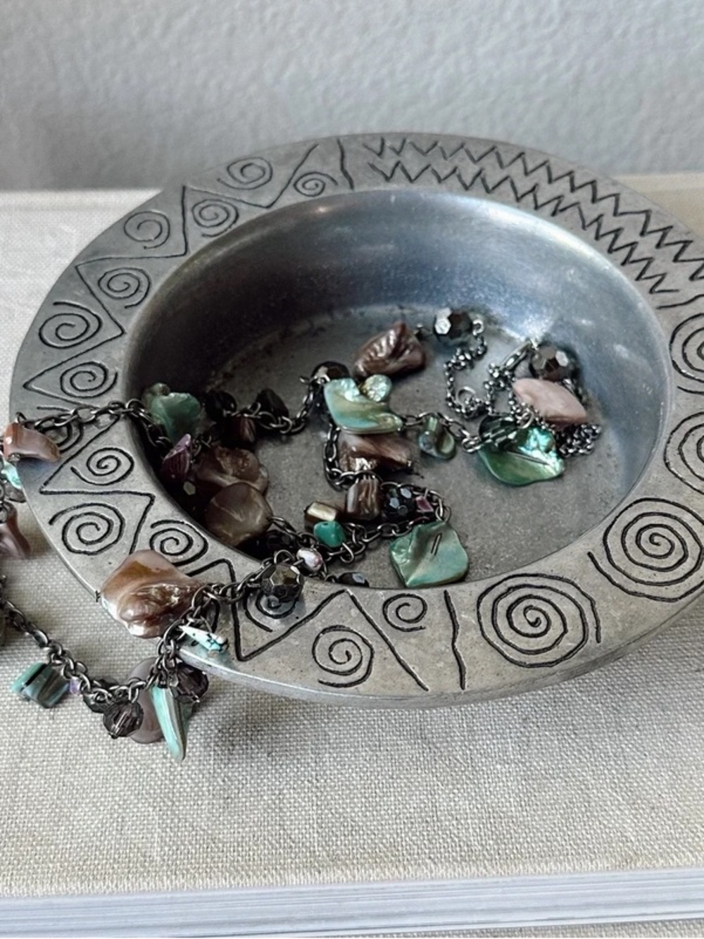 Vintage Spiral Pewteroni 90s Trinket Tray